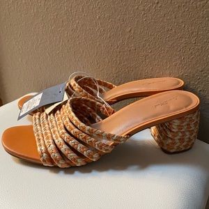 Universal Thread Rachel Braided Mule Block Heels Square Open Toe Sandals